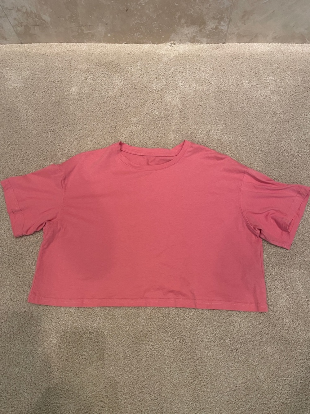 Coral SHEIN crop tshirt, size S